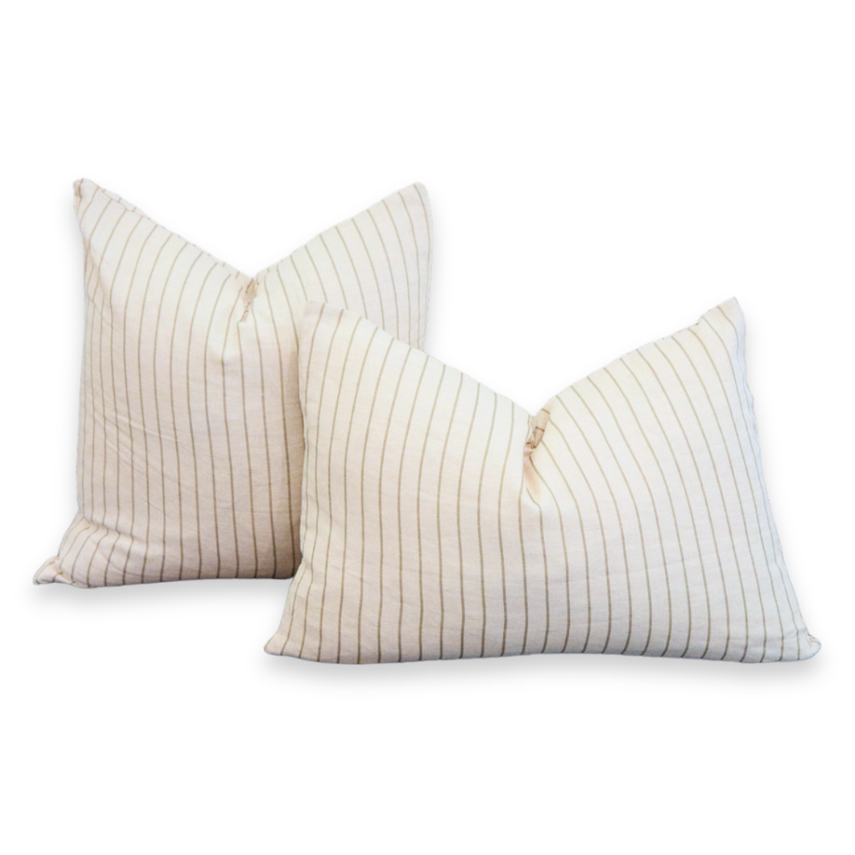 Signature Linen Olive Prairie Stripe Pillow Cover
