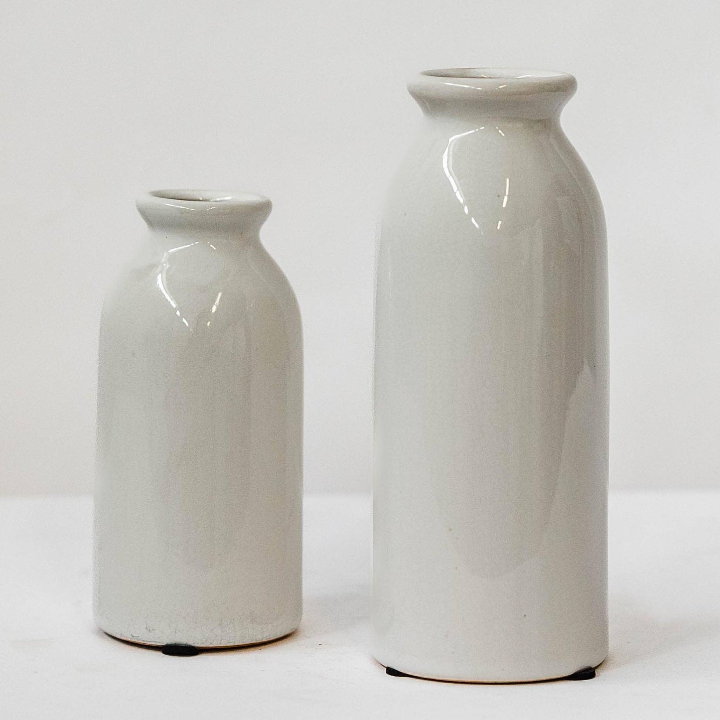 White Minimalist Vases - Set of 2
