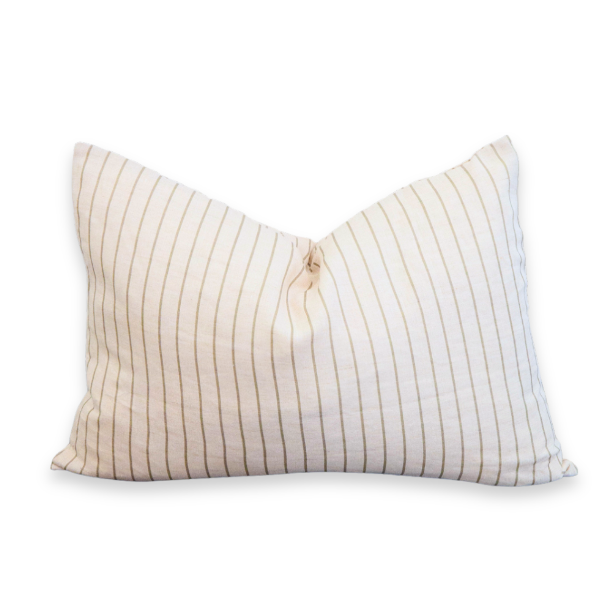 Signature Linen Olive Prairie Stripe Pillow Cover