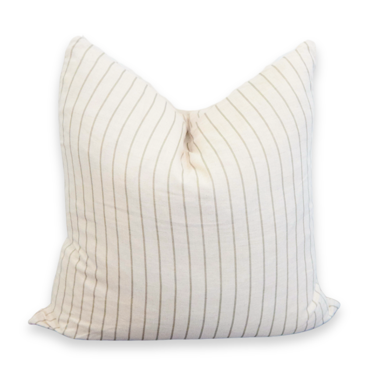 Signature Linen Olive Prairie Stripe Pillow Cover
