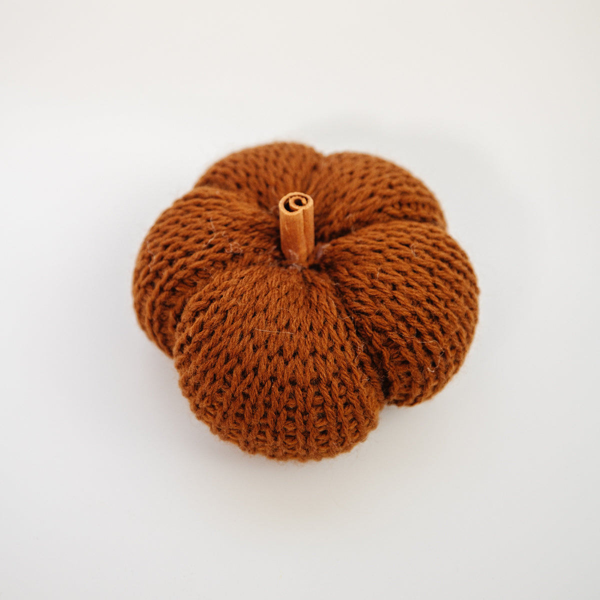 Hand Knit Pumpkin Decor Accent