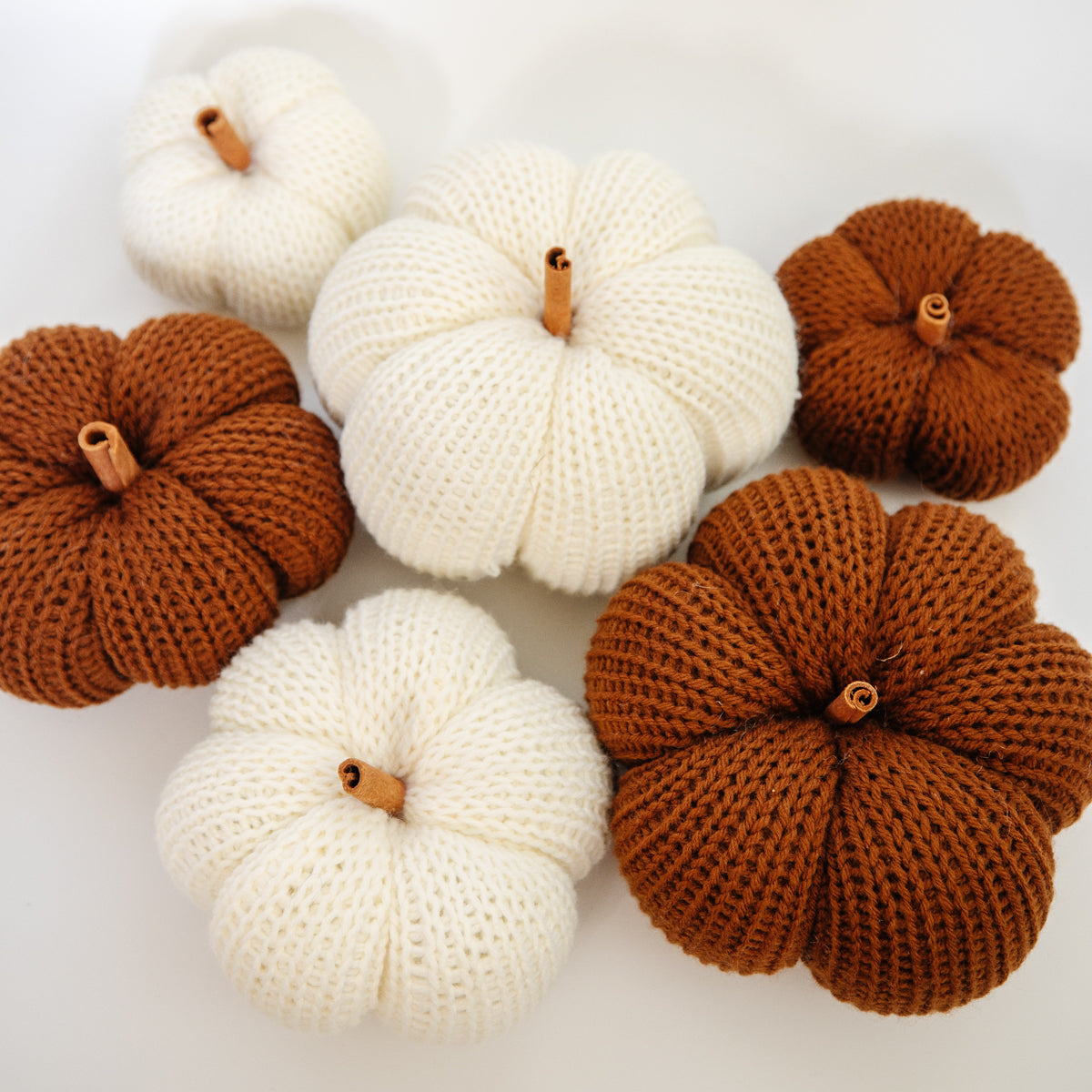 Hand Knit Pumpkin Decor Accent