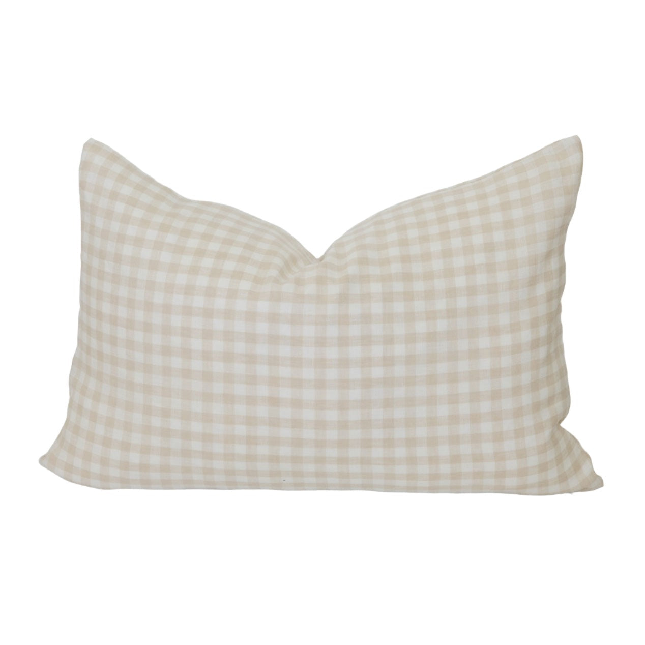 Signature Linen Natural Gingham Pillow Cover