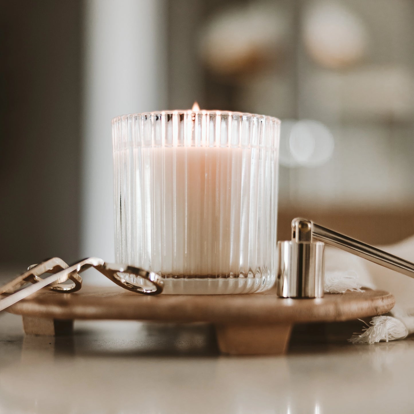 Pumpkin Spice 11 oz Soy Candle, Fluted Ribbed Jar