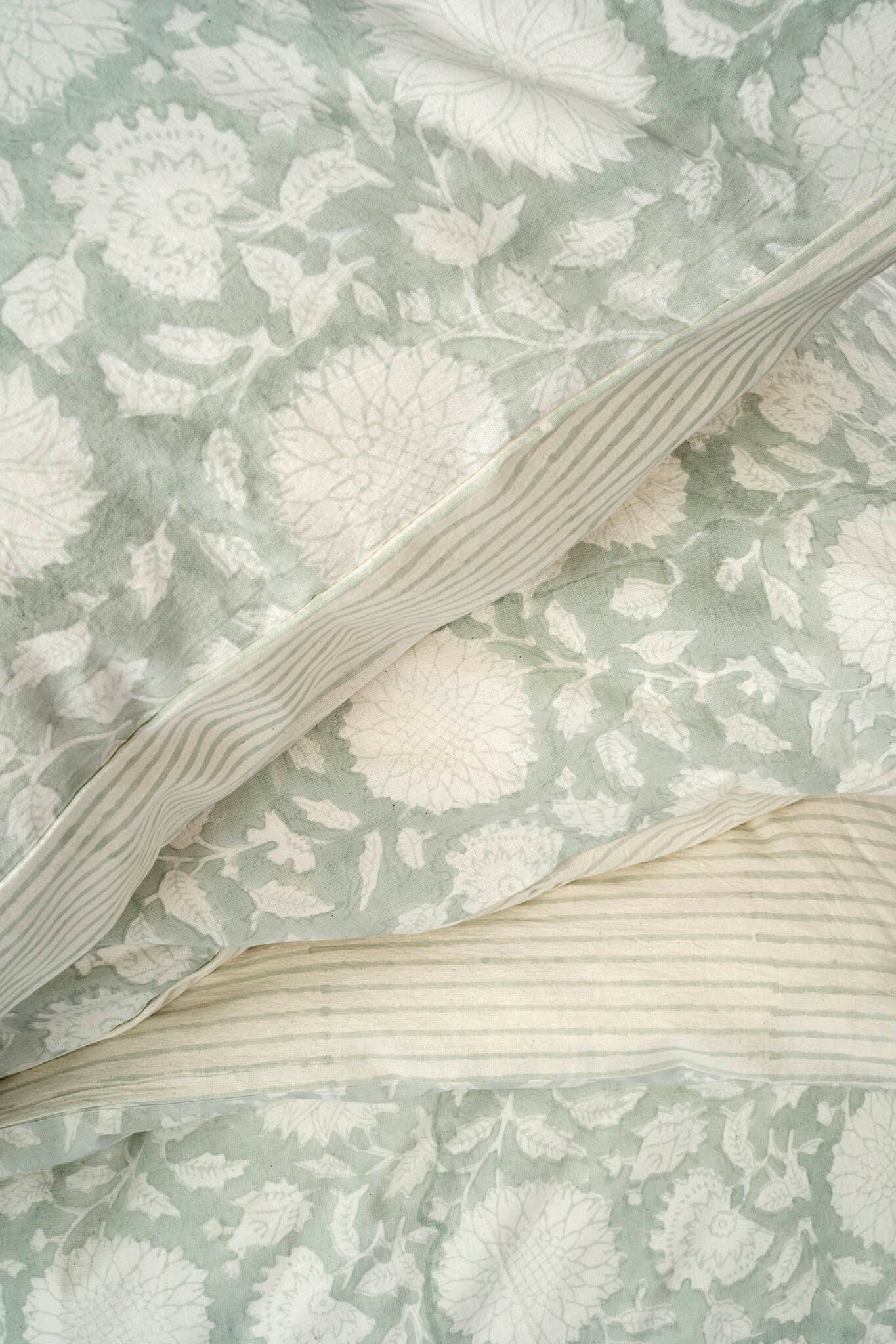 Maeve Block Print Duvet Set in Mist