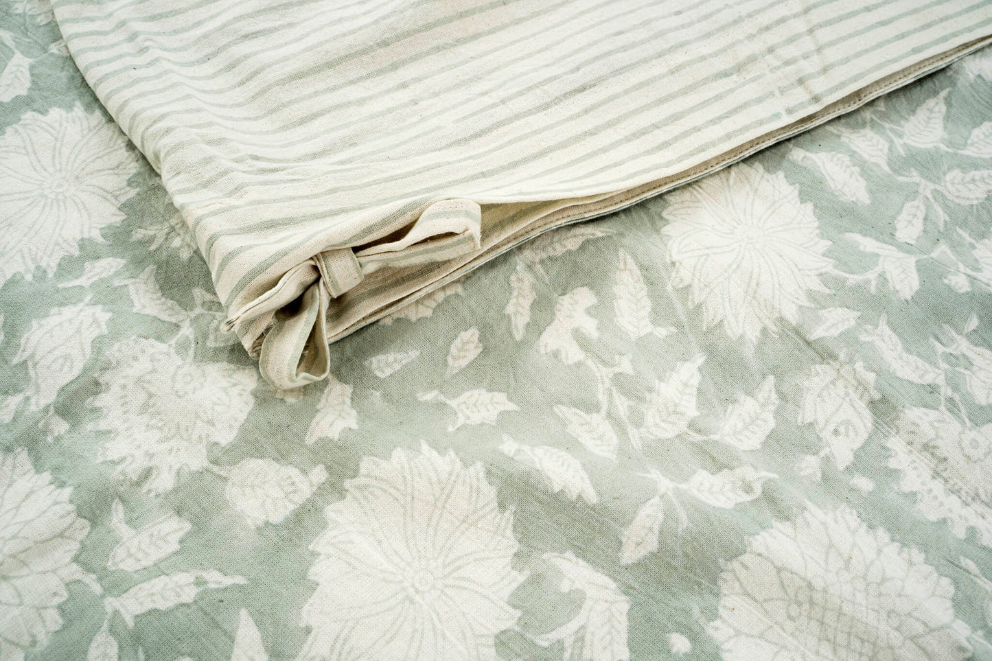 Maeve Block Print Duvet Set in Mist