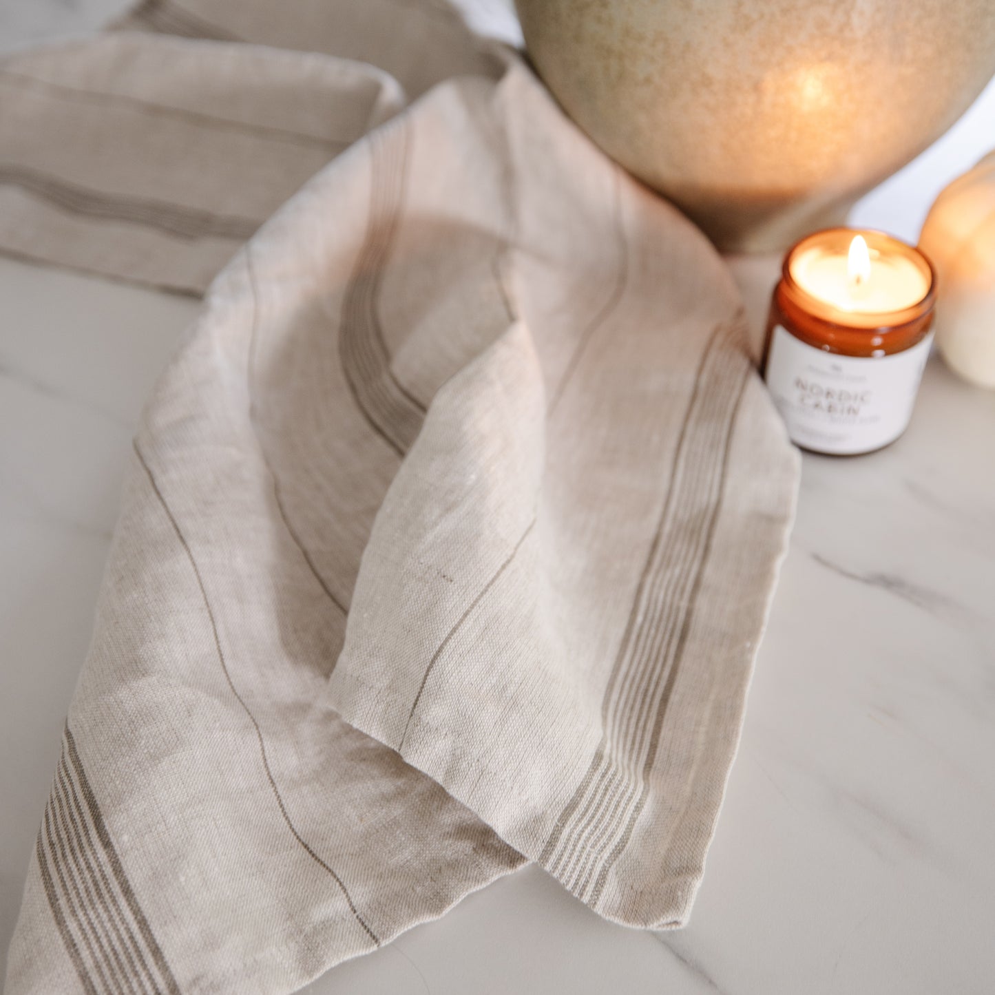 Shadow Maison Stripe Linen Dishtowel