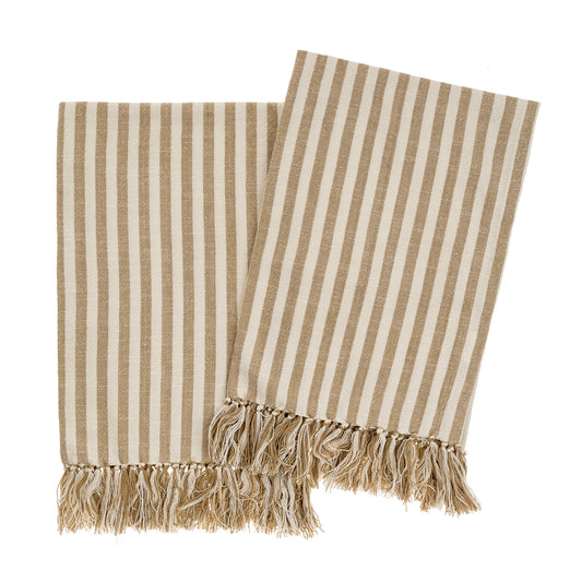 Bengal Stripe Hammam Hand Towel, Warm Sand