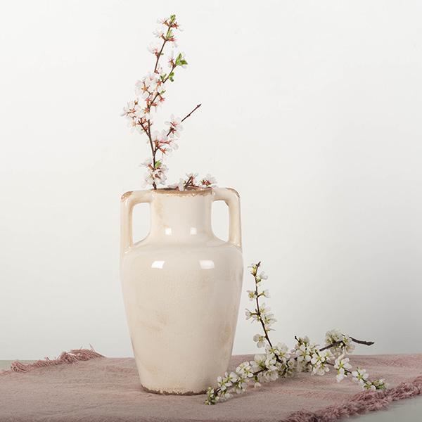 Glazed Flower Vase with Handles