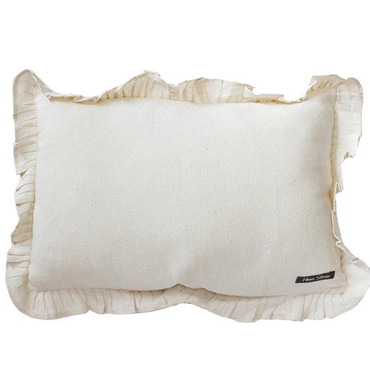 16x24 Ruffled Cream Pillow Cover