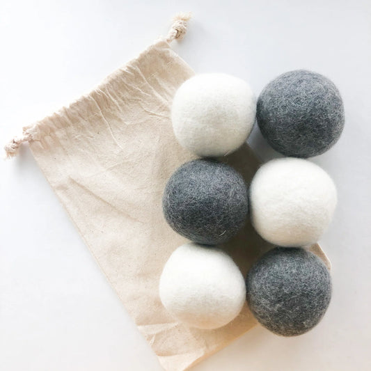 Natural Organic Handmade Wool Dryer Balls - Set of 6