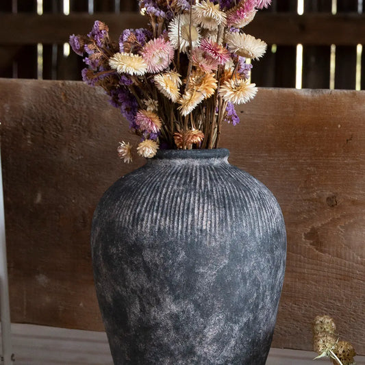 Black Terracotta Vase Large