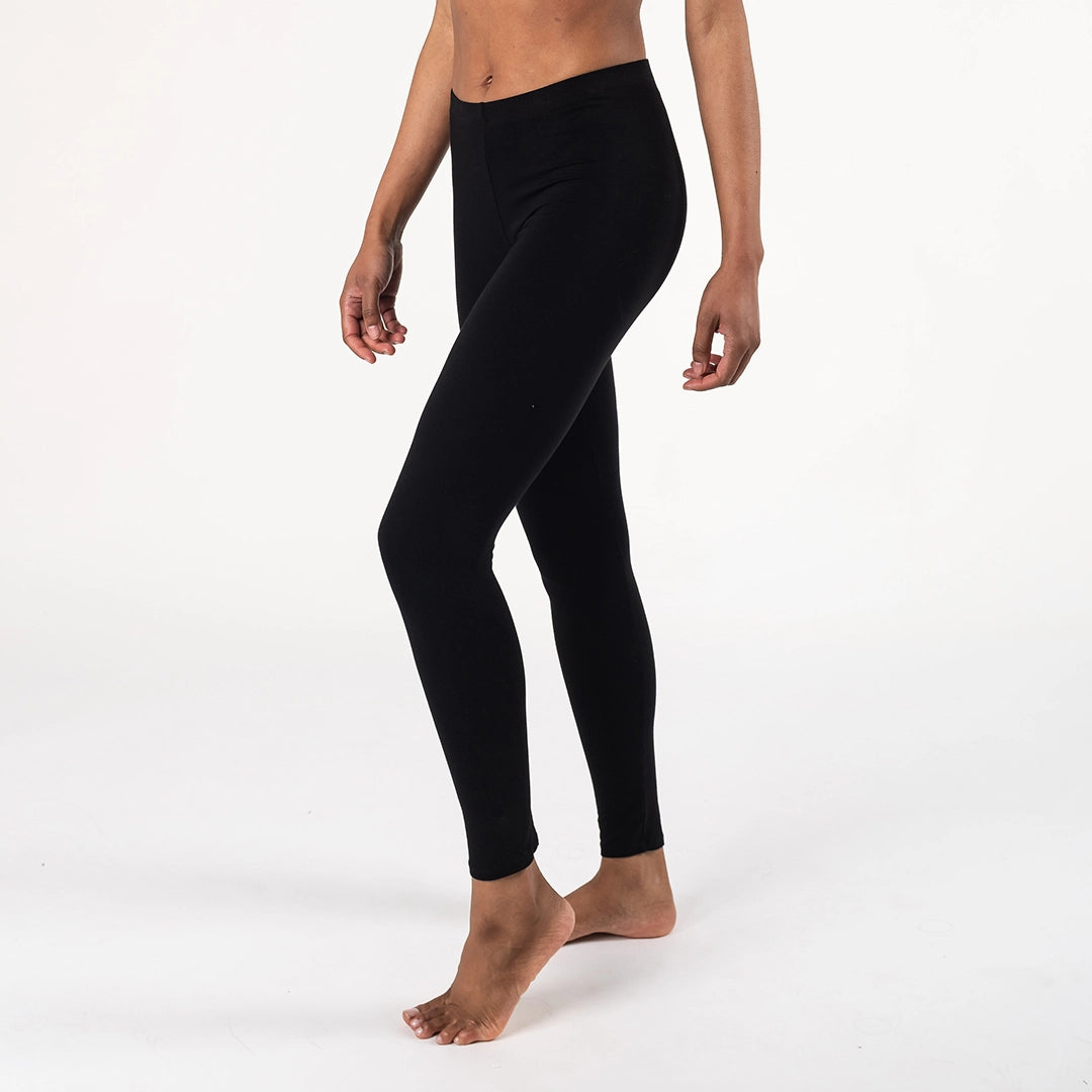 Full Length Bamboo Suri Leggings - Black