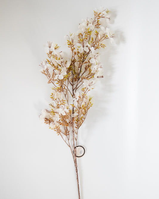 39.5" White Faux Pear Blossom Spray