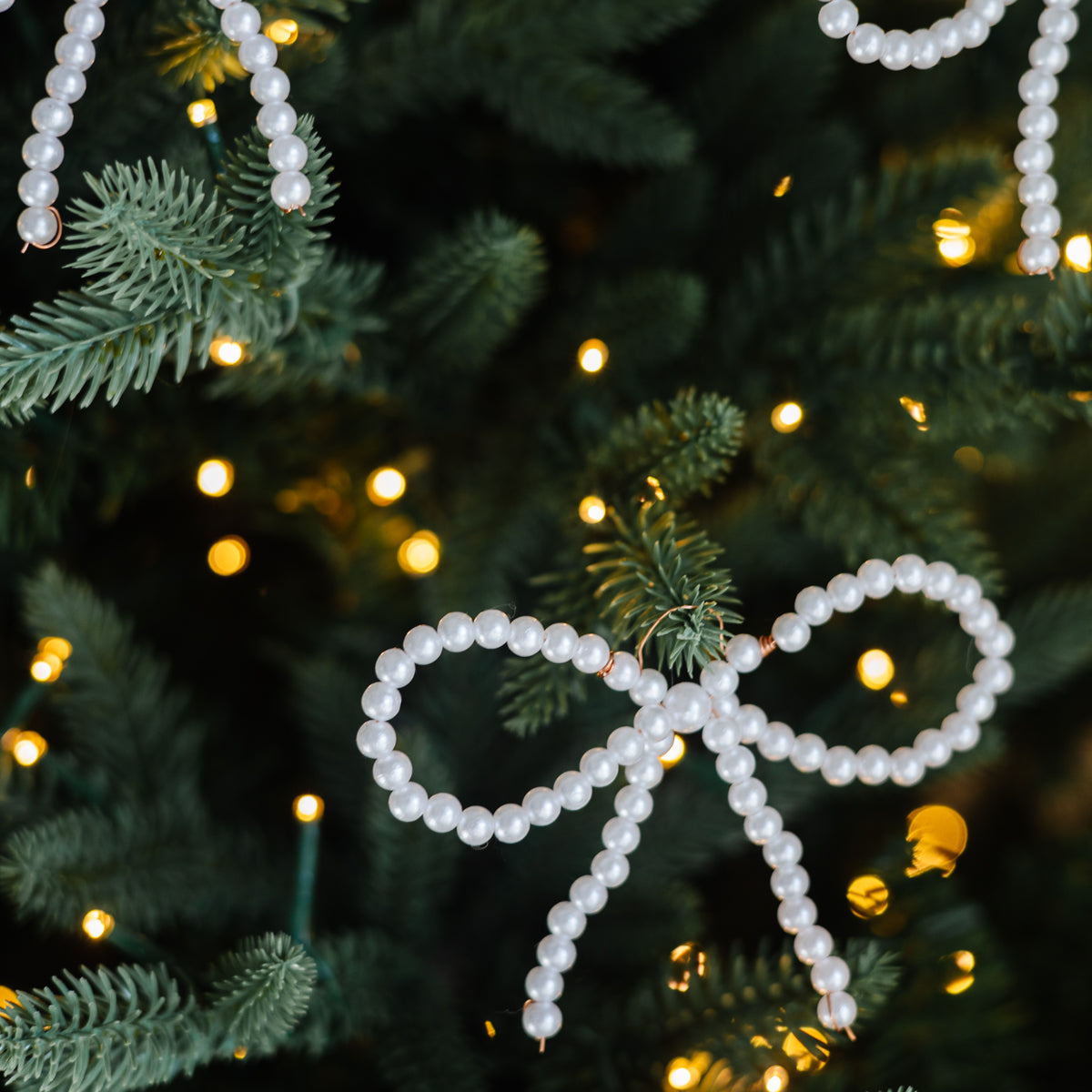 Handmade Beaded Bow Ornament