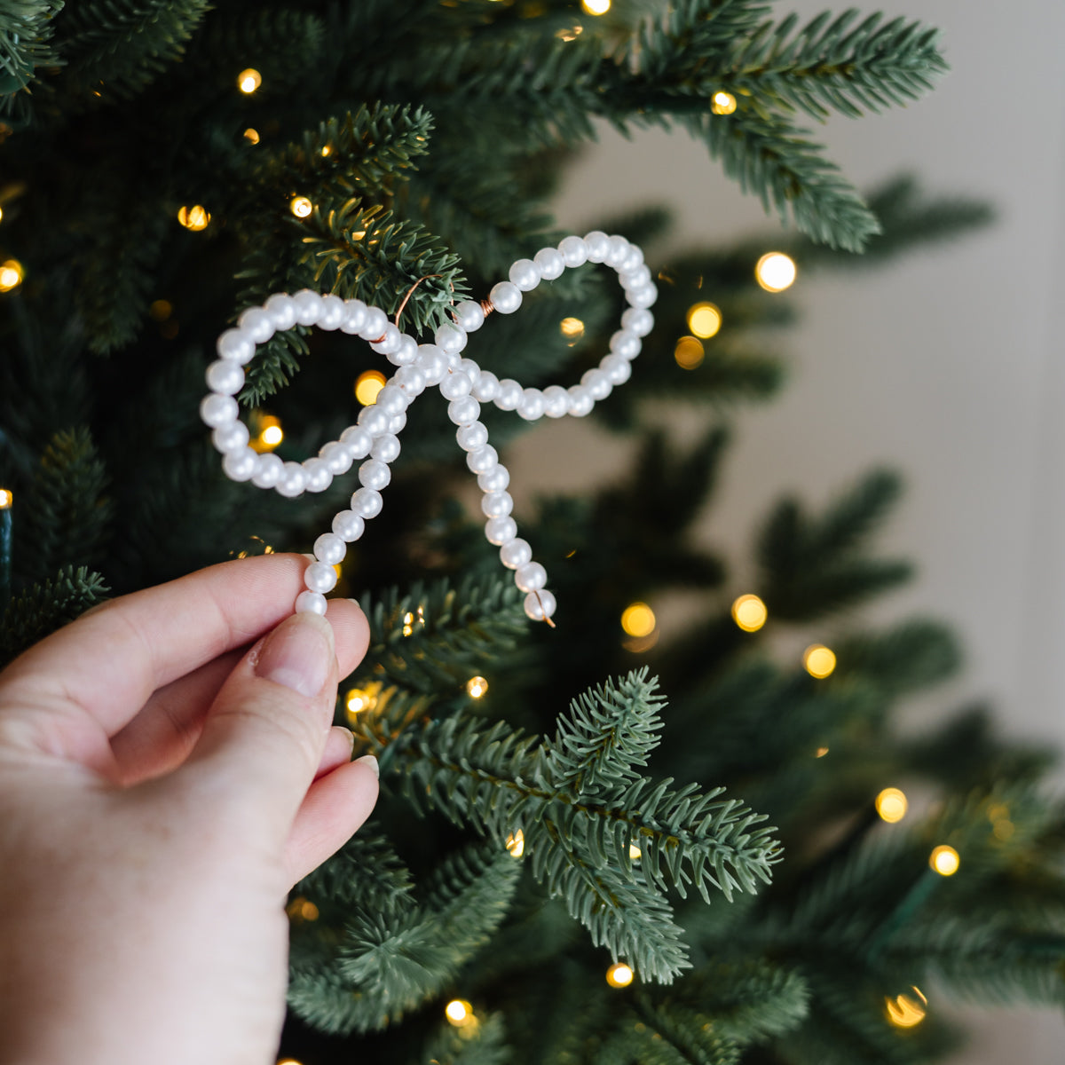 Handmade Beaded Bow Ornament