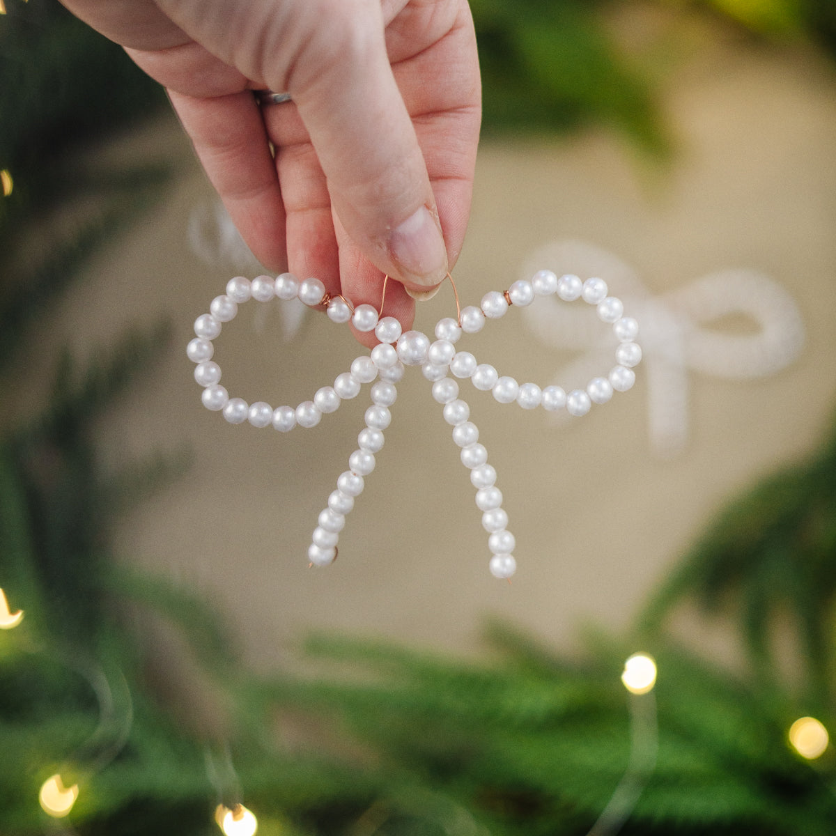 Handmade Beaded Bow Ornament