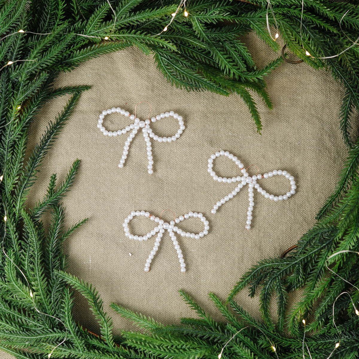 Handmade Beaded Bow Ornament