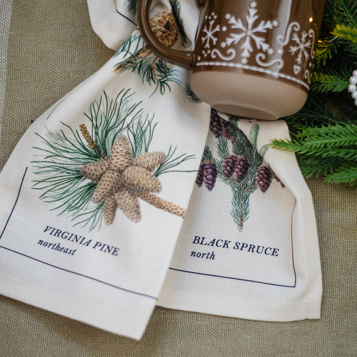 Pinecones Dishtowel