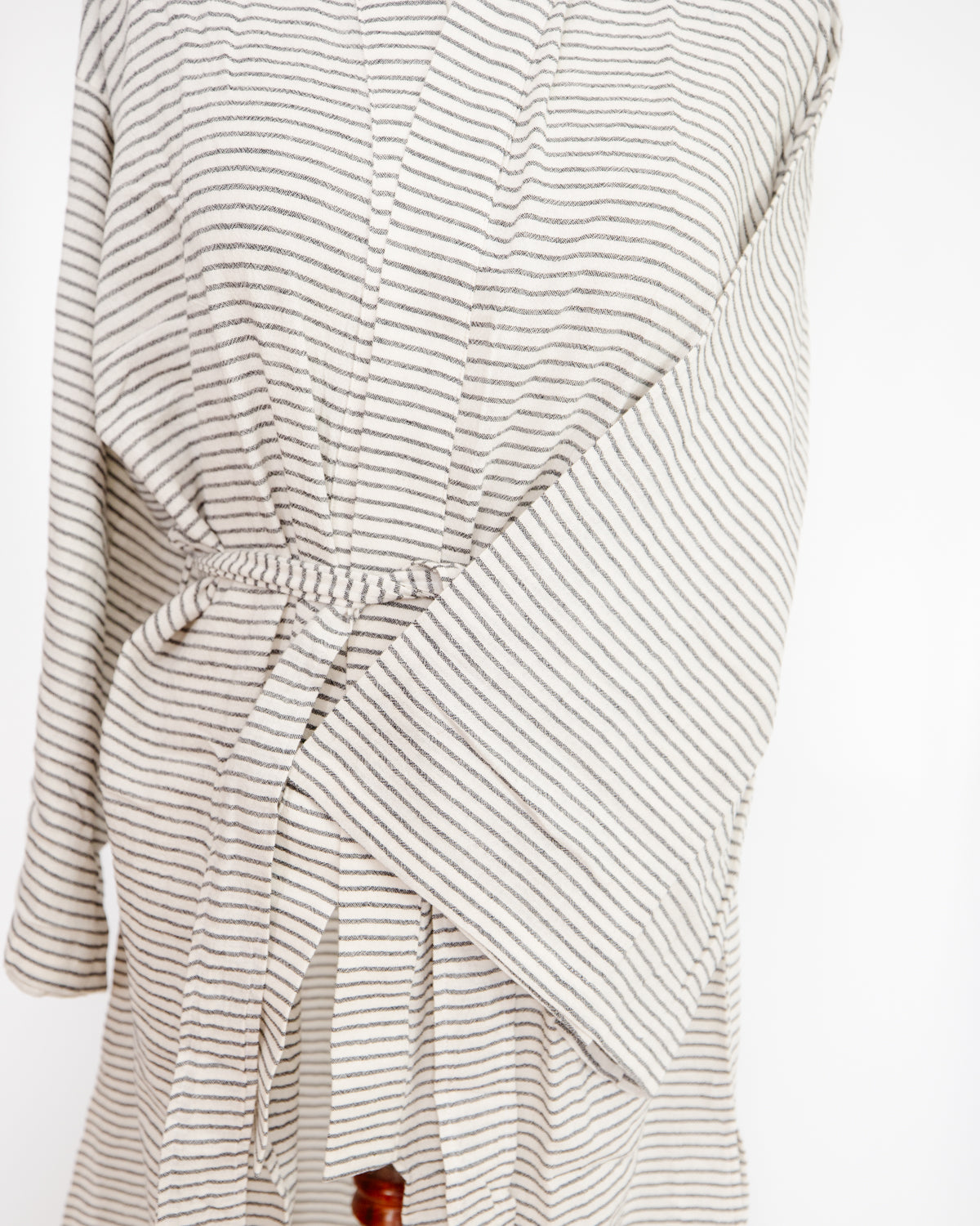 Lightweight Pinstripe Robe - Mid-length