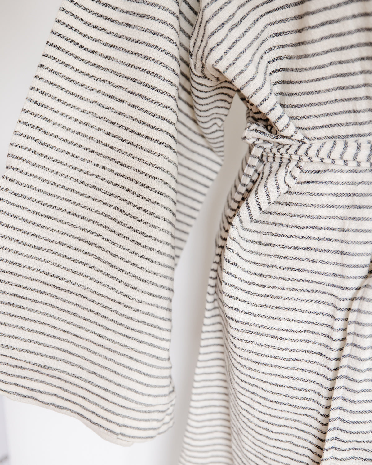 Lightweight Pinstripe Robe - Mid-length