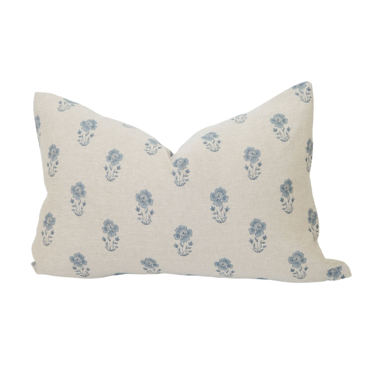 Signature Linen Petite Blue Floral Pillow Cover