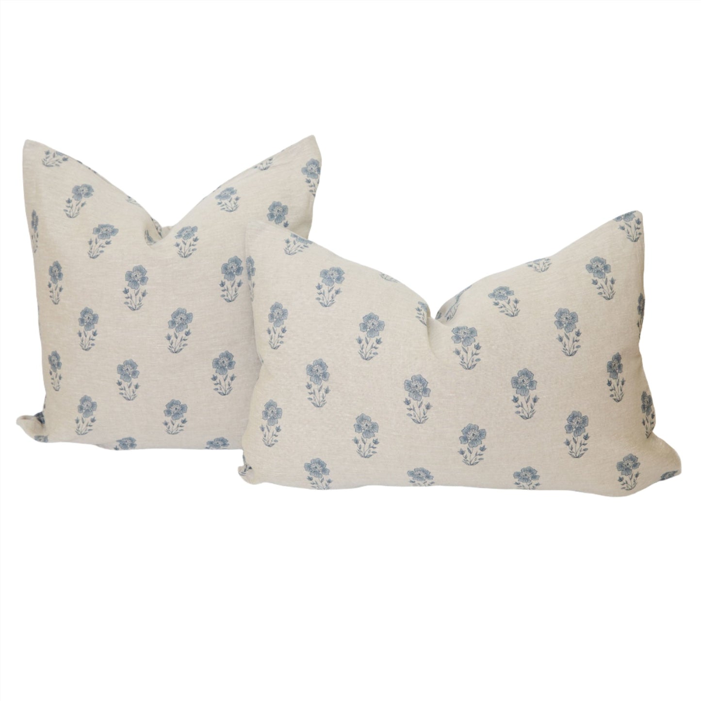 Signature Linen Petite Blue Floral Pillow Cover