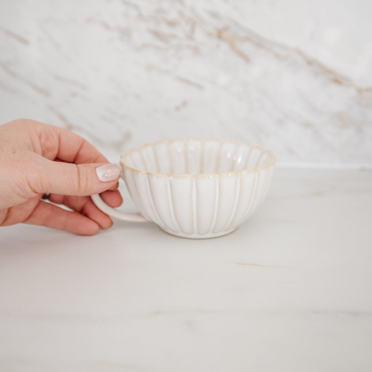 Signature Chrysanthemum Cup & Saucer Latte Mug