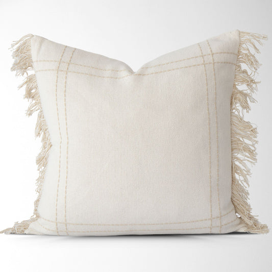 20x20 Saratoga Off White Crosshatch Pillow Cover